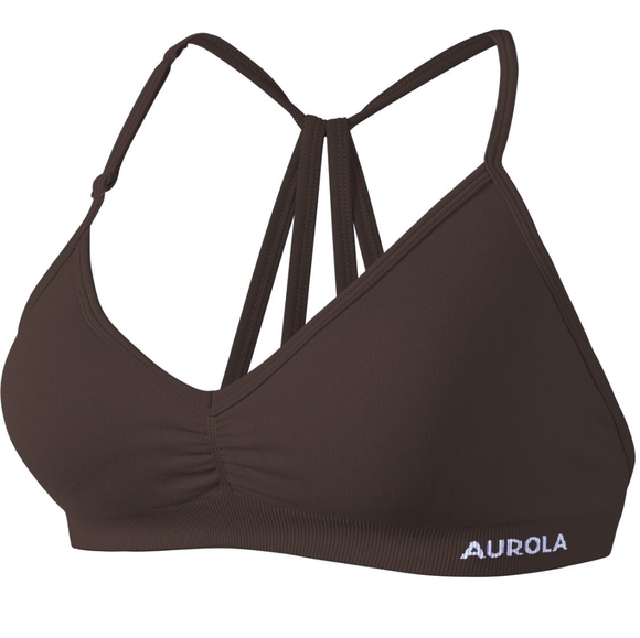 Aurola Other - Aurora Black Strappy Sports Bra Chocolate NWOT